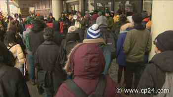 Crowd blocks downtown Toronto street to protest mining convention - CP24 Toronto's Breaking News