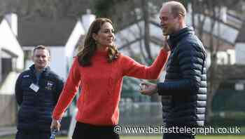 Kate and William try their hand at Gaelic football and hurling in Galway