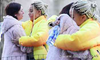 Amandla Stenberg comforts tearful friend with hug in New York