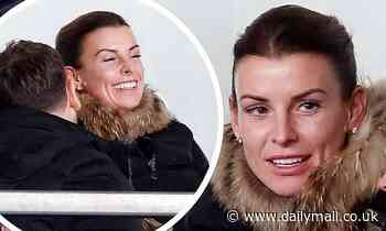 Coleen Rooney supports husband Wayne at Manchester United v Derby match 