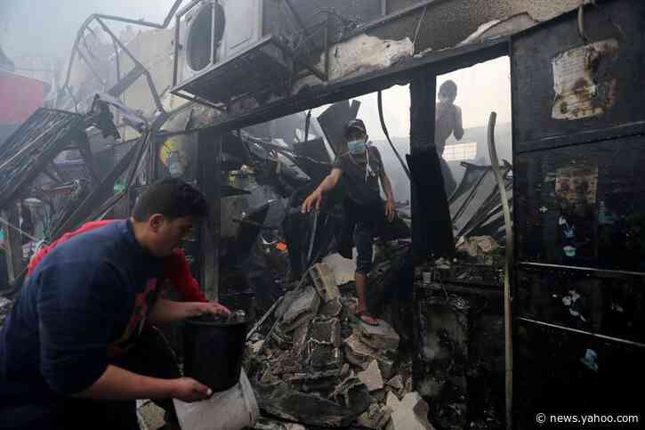 Ten killed in Gaza after bakery fire sweeps through packed market