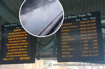 Mitcham Junction: Flooding causes chaos on the tracks for early morning commuters