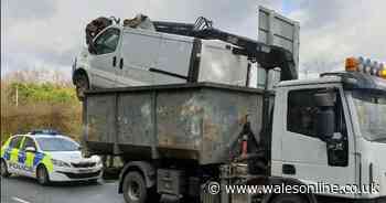 Lorry driver stopped by stunned police who spot 'Transit van hanging out the back'