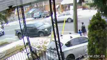 Pickup truck driver plows onto sidewalk, nearly hitting mom and 4-year-old