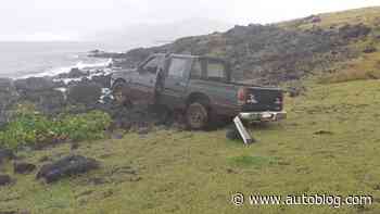 A truck smashed one of the sacred statues on Easter Island