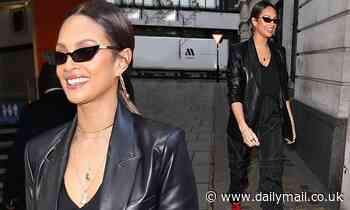 Alesha Dixon oozes sophistication in a chic leather blazer for Radio 2 show
