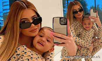 Kylie Jenner poses in her lavish restroom with 'mini me' daughter Storm in matching designer outfits