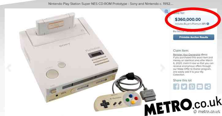 Nintendo PlayStation, world’s rarest console,  sells at auction for ‘only’ £276,900
