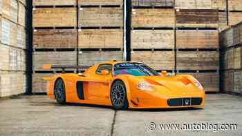 Orange 2007 Maserati MC12 Versione Corsa is a 755-hp track tiger, and it's for sale