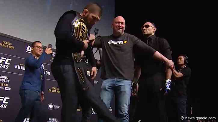 Khabib Nurmagomedov Kicks Tony Ferguson's UFC Belt, Intense Video - TMZ