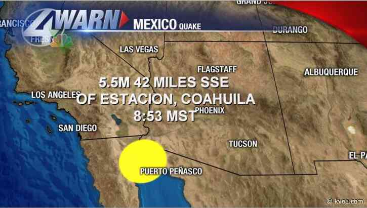 5.5 magnitude earthquake shakes northern Mexico, shake reports felt in Tucson