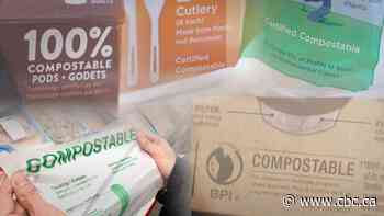 The label says 100% compostable plastic. But it's likely ending up in a landfill