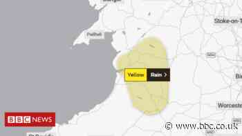 Weather warning for rain issued for mid Wales