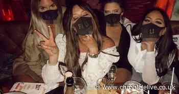 Charlotte Crosby criticised for donning a customised 'coronavirus mask' for pal's hen party reveal