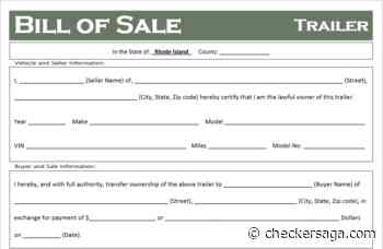 Free Rhode Island Trailer Bill of Sale Template - Checkersaga