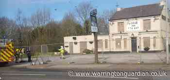 Road closed after fire at Fiddle I'th Bag Inn, Burtonwood