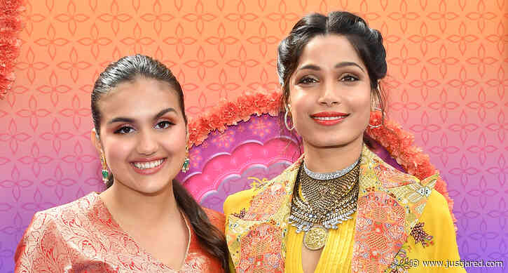 Freida Pinto & Leela Ladnier Go Bright & Colorful for 'Mira, Royal Detective' Premiere