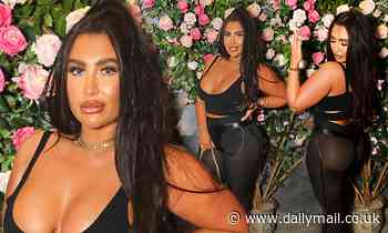 Lauren Goodger puts on a VERY revealing display in a busty black bralette