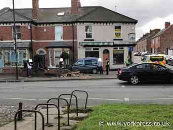 Man arrested on suspicion of drug driving after car crashes into wall in York
