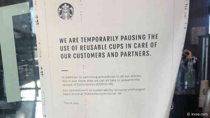 Starbucks temporarily suspends use of personal reusable cups due to coronavirus