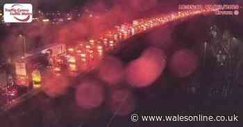 Live updates as M4 eastbound closed and driver is taken to hospital after crash near Bridgend