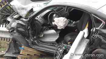 Driver critical after guardrail impales car along North Freeway