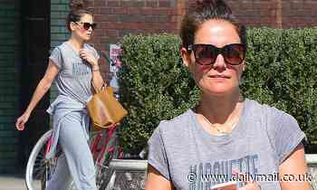 Katie Holmes is makeup-free as she leaves a spin class in New York City