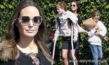 Angelina Jolie's daughter Shiloh on crutches after surgery news