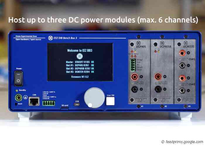 EEZ Bench Box 3 modular, open-source test and measurement chassis