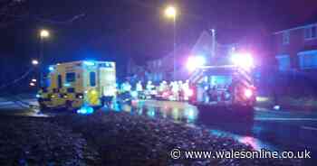 Three people taken to hospital after two-car crash in Hengoed