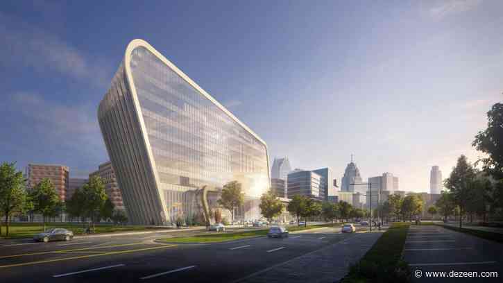 KPF unveils slanted building for Detroit Center for Innovation tech campus