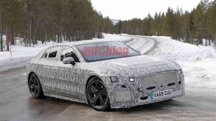 Jaguar's electric XJ sedan spied playing (again) in the snow