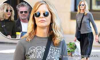 Meg Ryan, 57, steps out in Save The Elephants top in NYC