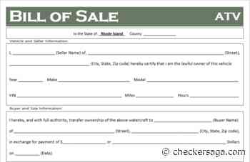 Free Rhode Island ATV, Dirt Bike and UTV Bill of Sale Template - Checkersaga