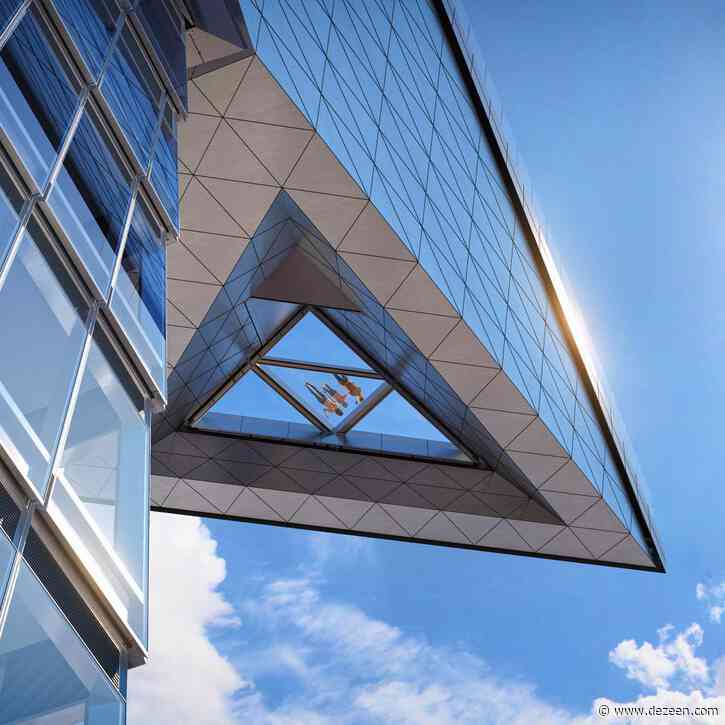 Edge sky deck protrudes from supertall Hudson Yards skyscraper