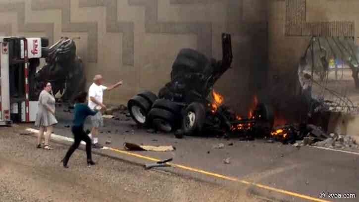 Good Samaritans brave fiery semi crash on Phoenix highway