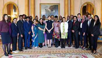 Meghan met Commonwealth scholars at Buckingham Palace