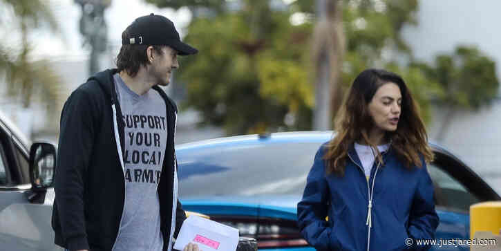Ashton Kutcher & Mila Kunis Keep Each Other Company at the DMV