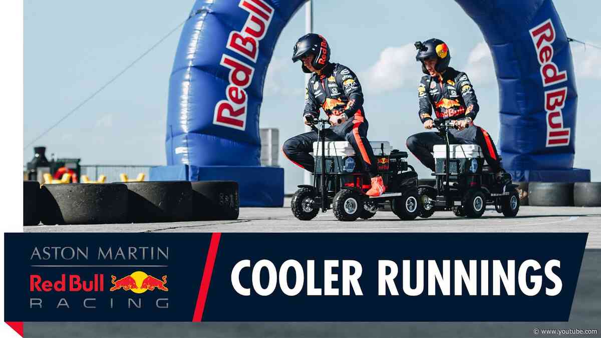 Max Verstappen and Alex Albon ride motorised coolers down under with Aussie legend Scotty James