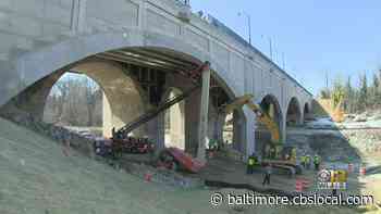 Baltimore Construction Worker Suspended More Than 40 Feet In The Air Rescued Unharmed - CBS Baltimore