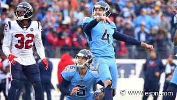 Titans release veteran kicker Succop, TE Walker