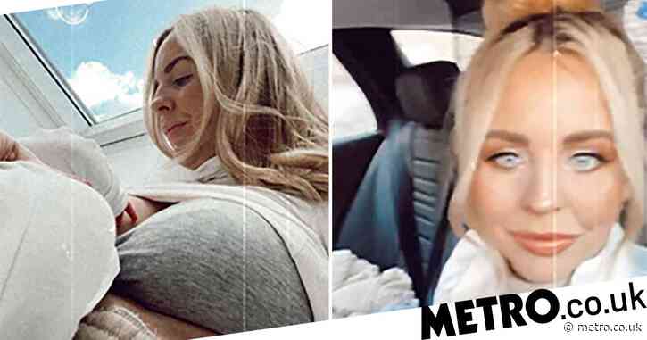 Lydia Bright adapting to motherhood as she breastfeeds newborn daughter Loretta Rose