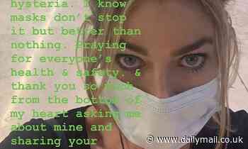 Denise Richards prays over public's 'hysteria'  while wearing a surgical mask from airport in Spain