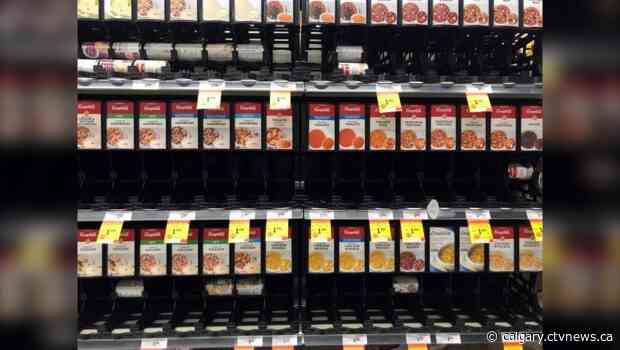 Calgary grocery stores face long lineups, empty shelves