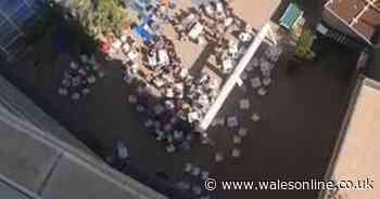 Welsh rugby fans belt out stadium-worthy rendition of national anthem during Spanish coronavirus lockdown