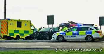 Two people taken to hospital after crash on the A1