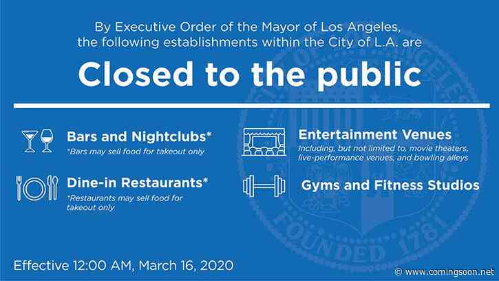 Movie Theaters in Los Angeles & New York Ordered Closed