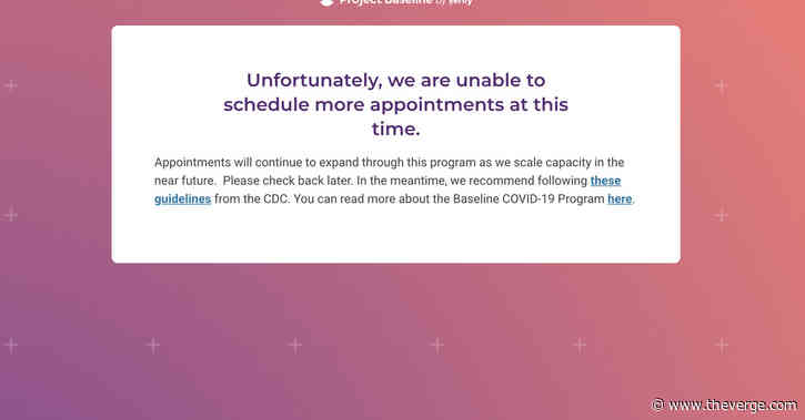 Verily’s coronavirus screening pilot website is already at capacity