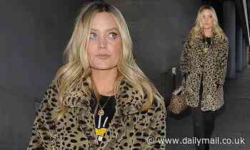 Laura Whitmore nails casual chic in leopard print coat and black skinny jeans as she departs BBC