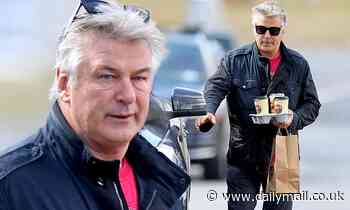 Alec Baldwin picks up coffee near his second home in the Hamptons after leaving NYC 
